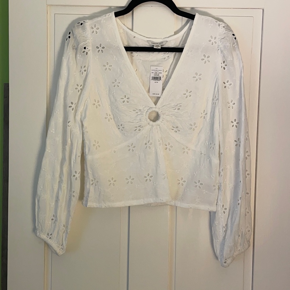 American Eagle Eyelet long sleeve